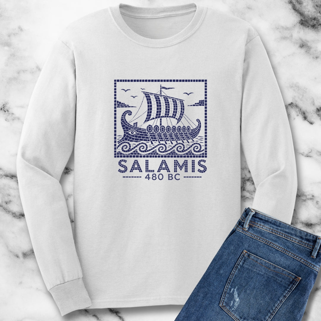 Ancient Greek Naval Battle of Salamis Unisex Long Sleeve Tee