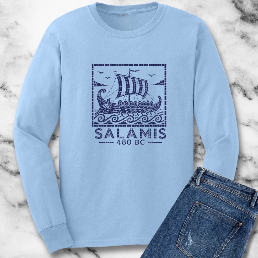 Ancient Greek Naval Battle of Salamis Unisex Long Sleeve Tee