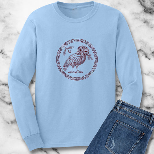 Ancient Athens Owl Wisdom Unisex Long Sleeve Tee