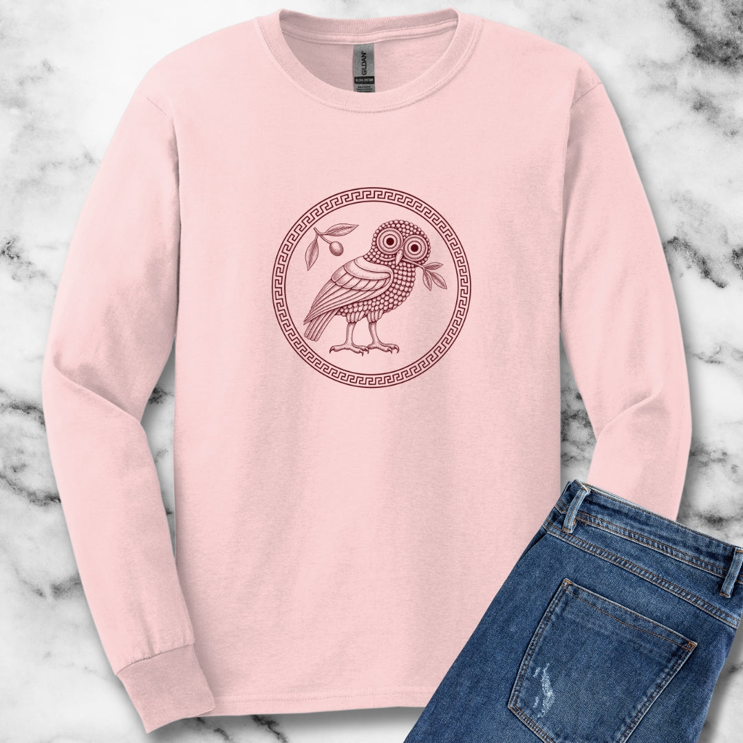Ancient Athens Owl Wisdom Unisex Long Sleeve Tee