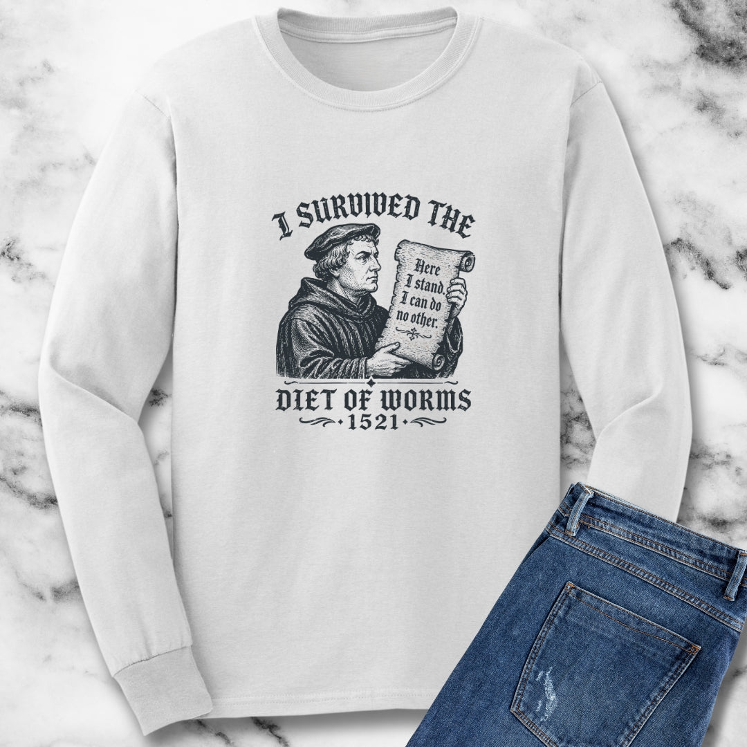 I Survived the Diet of Worms Unisex Long Sleeve Tee