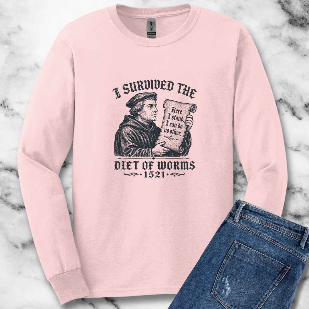 I Survived the Diet of Worms Unisex Long Sleeve Tee