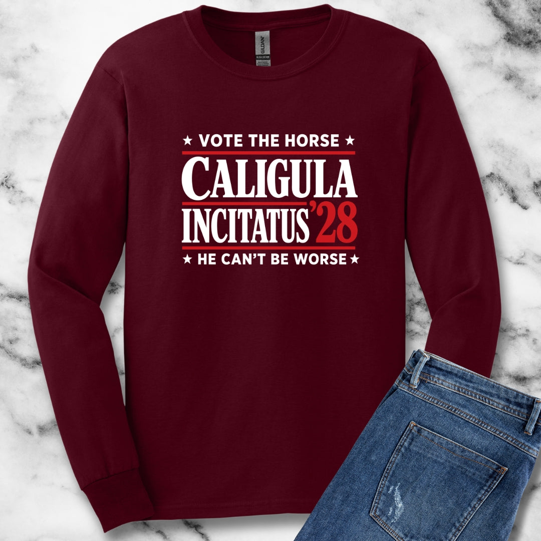 Caligula Incitatus Vote the Horse Unisex Long Sleeve Tee