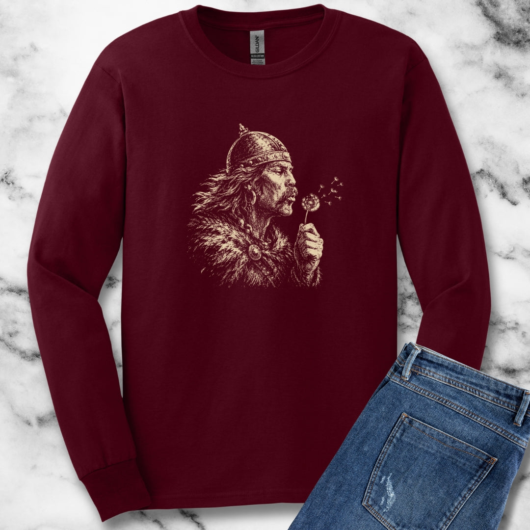 Attila the Hun Blowing a Dandelion Unisex Long Sleeve Tee