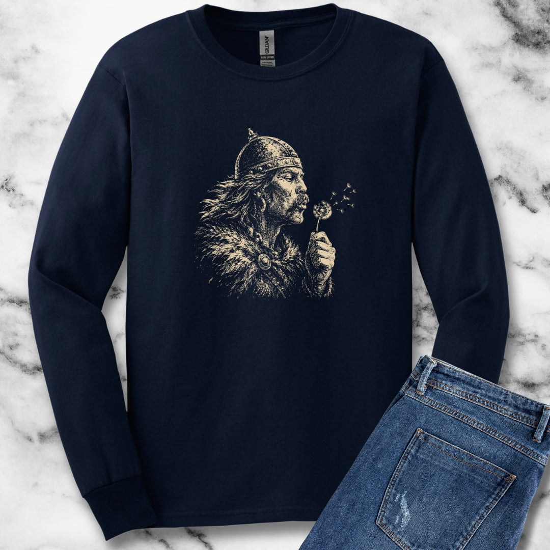 Attila the Hun Blowing a Dandelion Unisex Long Sleeve Tee
