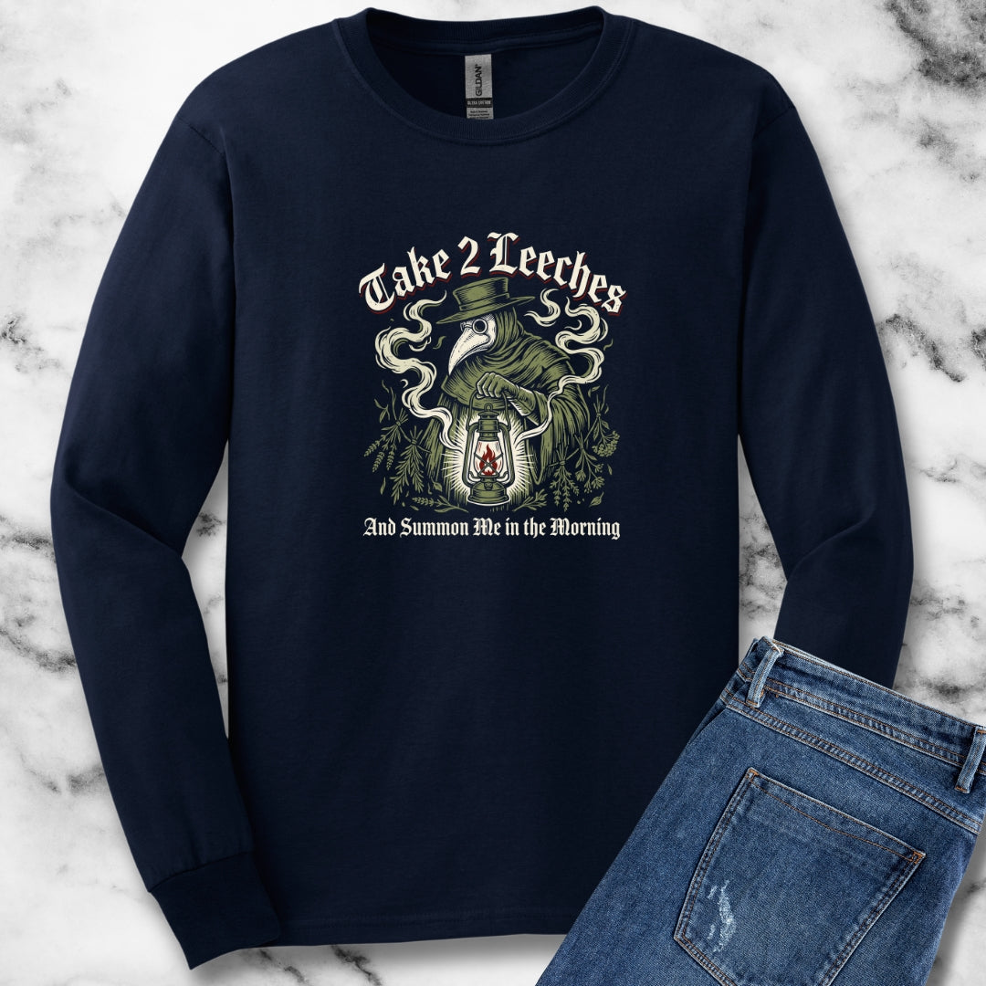 Plague Doctor Take 2 Leeches Unisex Long Sleeve Tee
