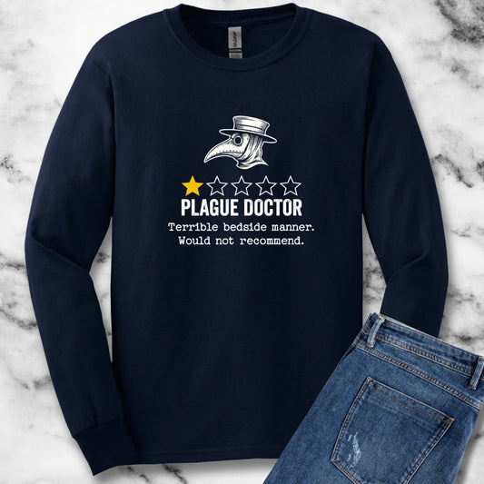 Plague Doctor Bad Review Unisex Long Sleeve Tee