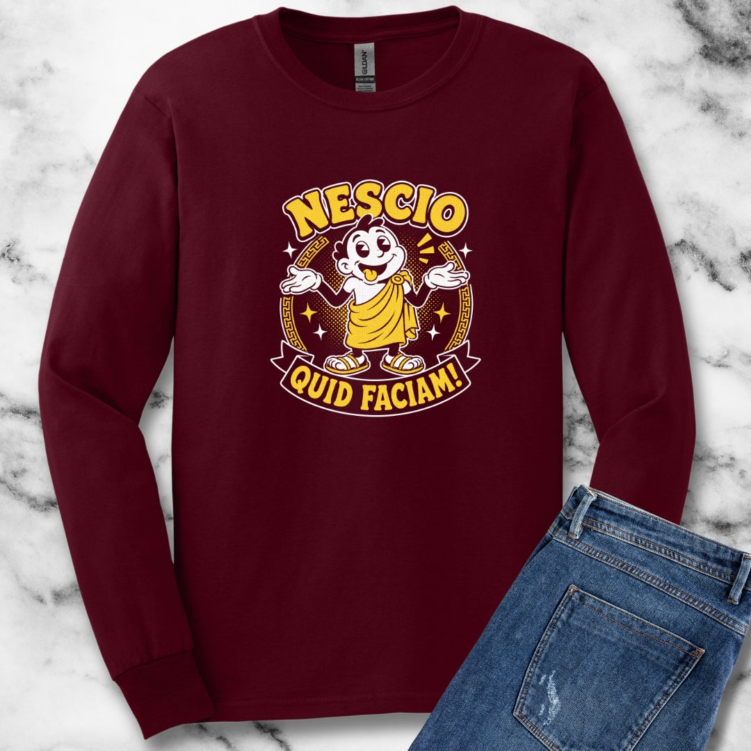Nescio Quid Faciam Cartoon Unisex Long Sleeve Tee