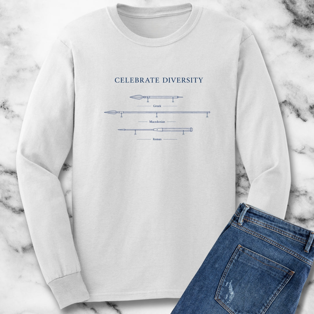 Celebrate Diversity Roman Greek Macedonian Spears Unisex Long Sleeve Tee