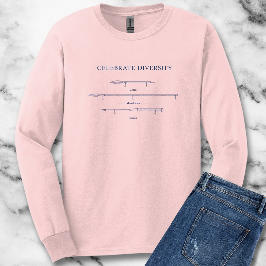 Celebrate Diversity Roman Greek Macedonian Spears Unisex Long Sleeve Tee