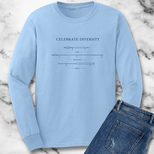 Celebrate Diversity Roman Greek Macedonian Spears Unisex Long Sleeve Tee