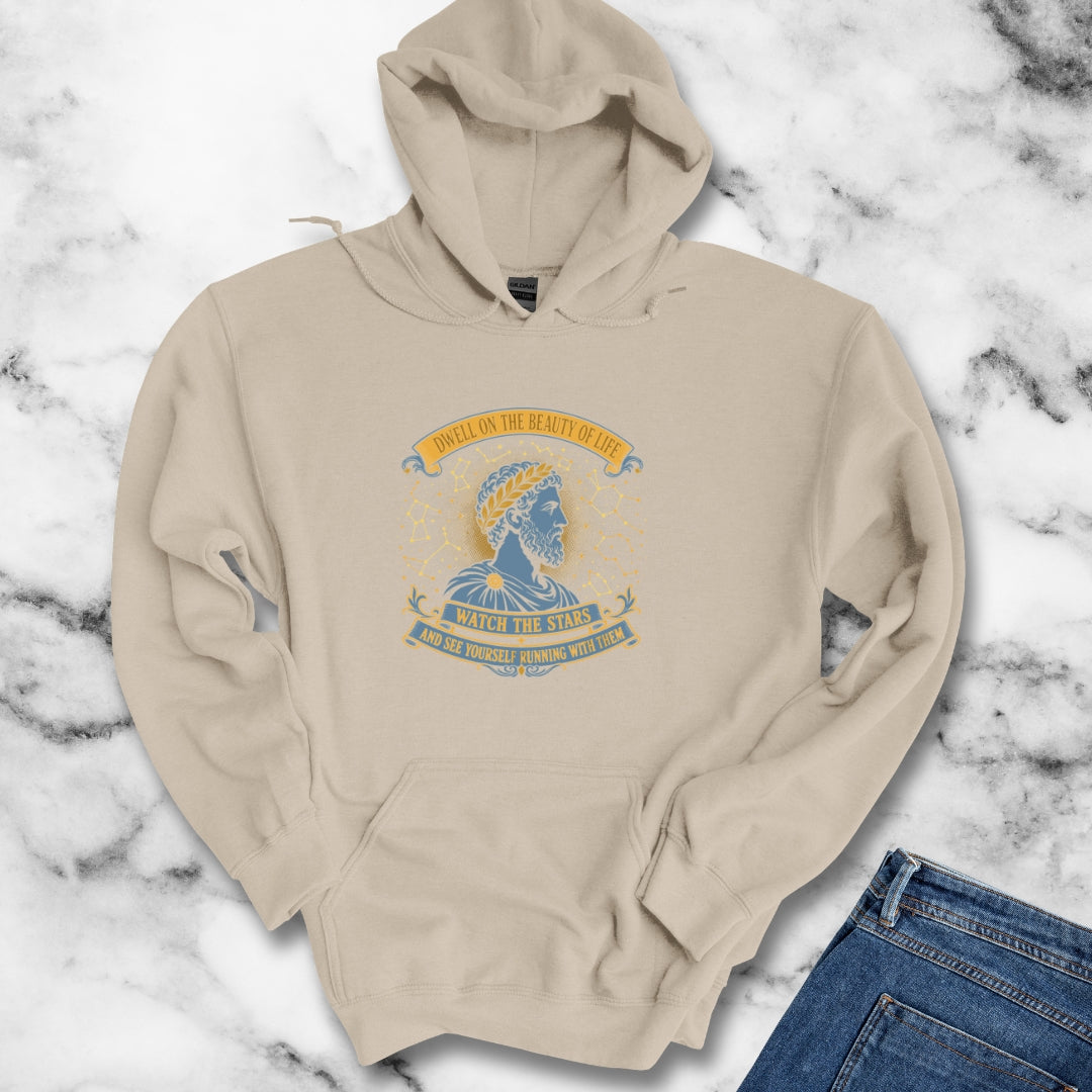 Aurelius Quote Running with the Stars Hoodie