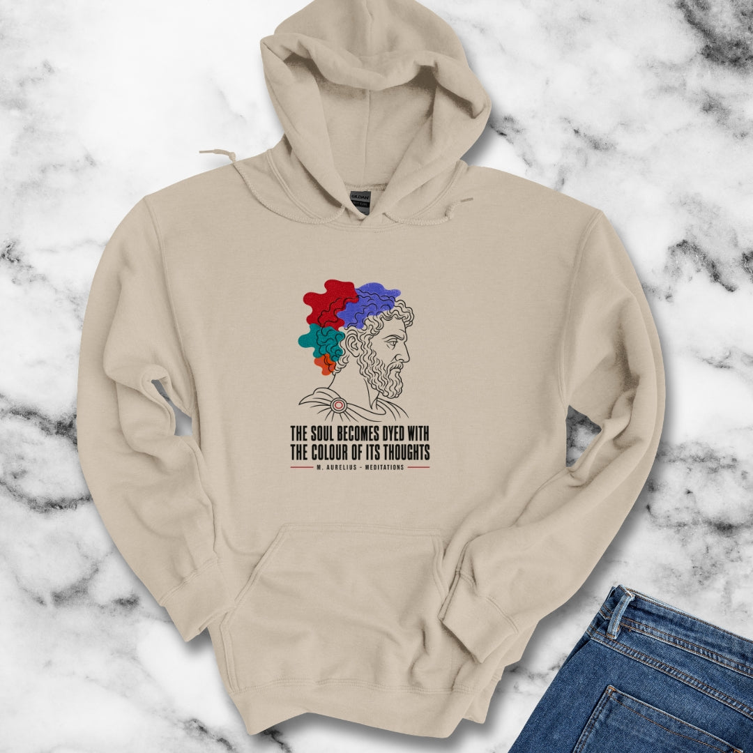 Soul Becomes Dyed Aurelius Quote Hoodie