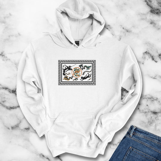 Marine Fish Scene Pompeii Mosaic Hoodie
