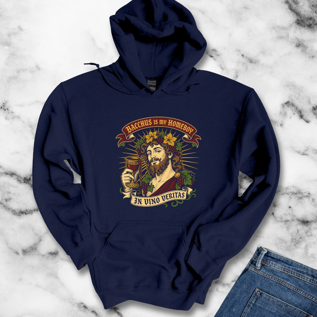 Bacchus is Homeboy In Vino Veritas Hoodie