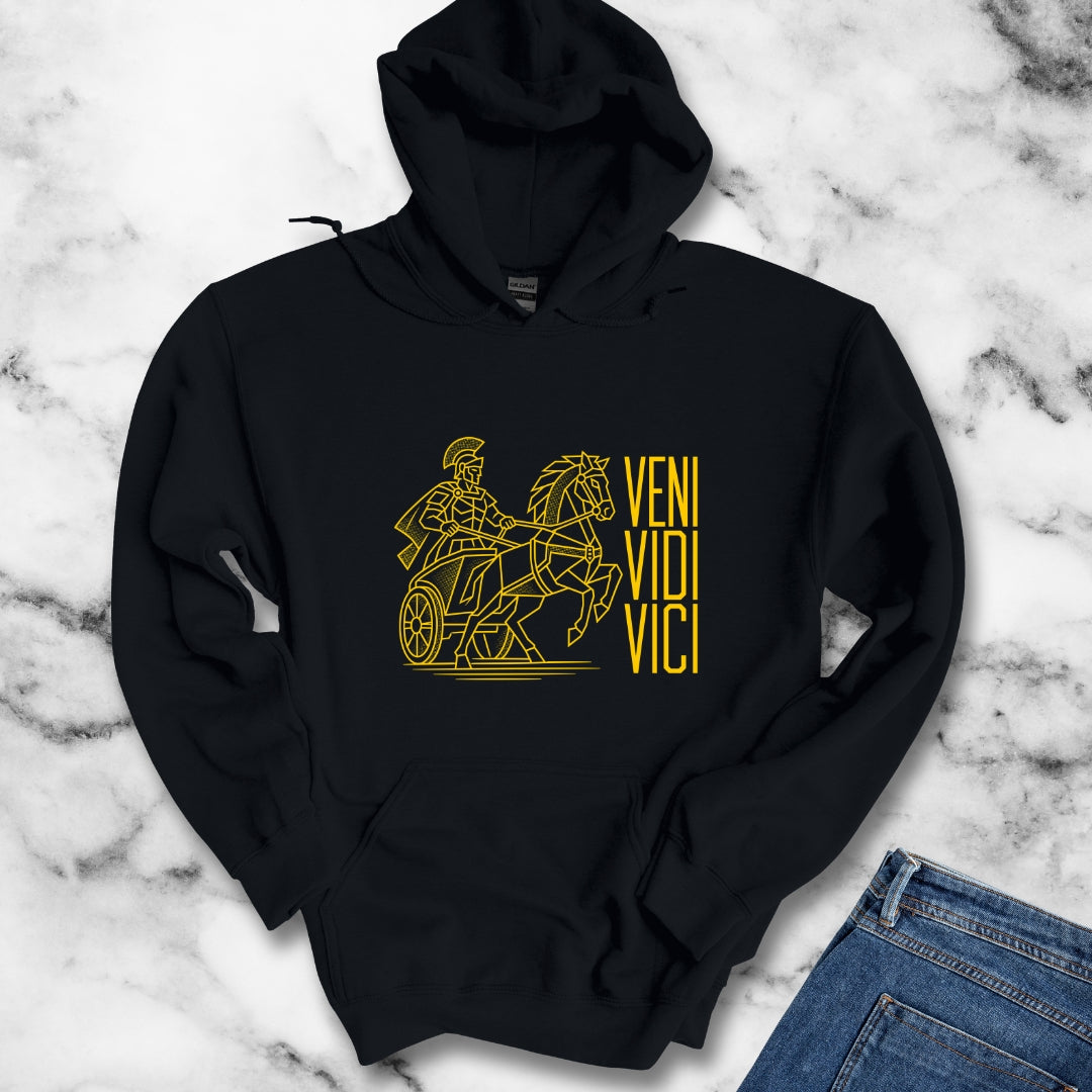 Veni Vidi Vici Line Art Charioteer Hoodie