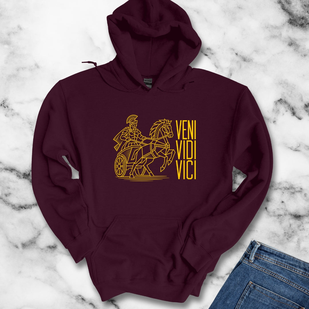 Veni Vidi Vici Line Art Charioteer Hoodie