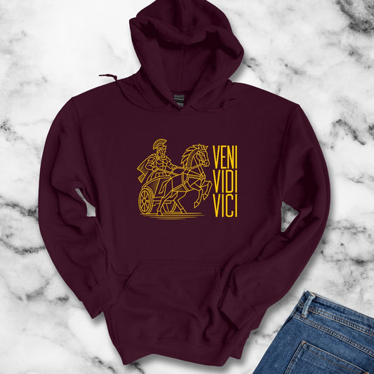 Veni Vidi Vici Line Art Charioteer Hoodie