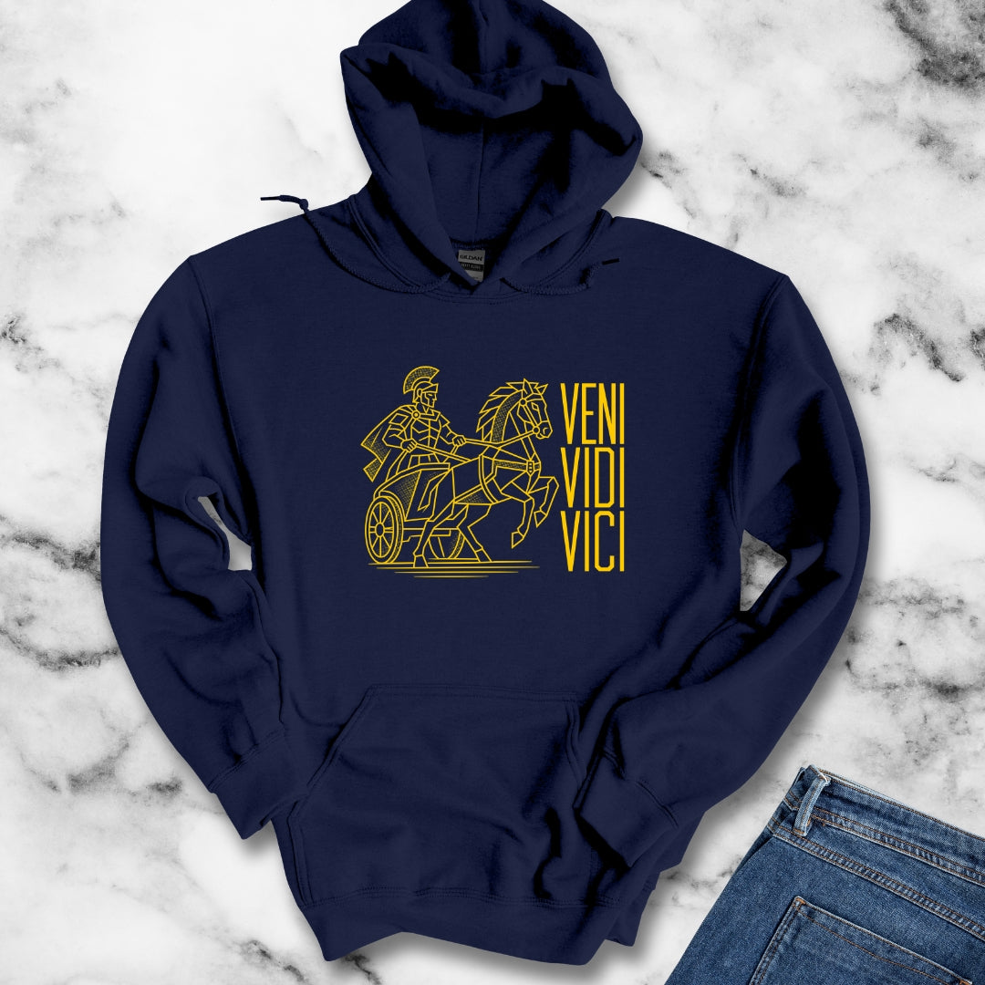 Veni Vidi Vici Line Art Charioteer Hoodie