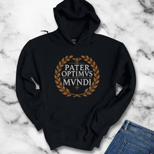 Pater Optimus Mundi Best Dad Latin Hoodie