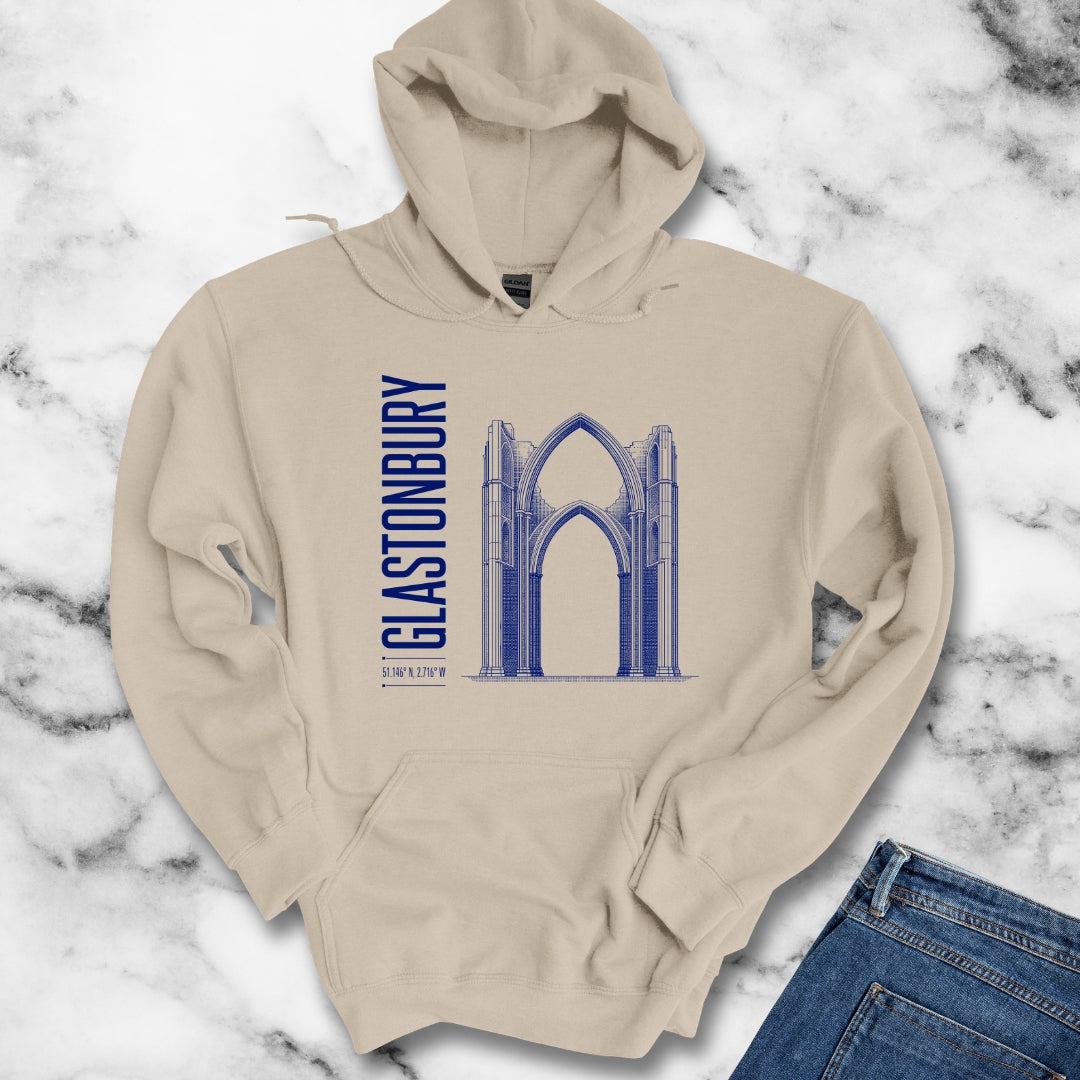 Glastonbury Abbey Blueprint Hoodie