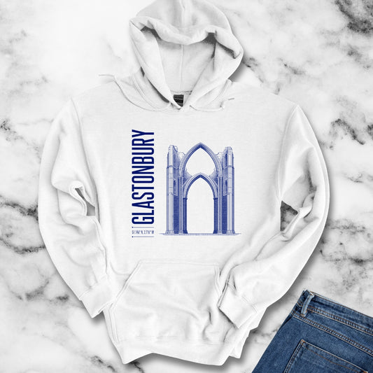 Glastonbury Abbey Blueprint Hoodie