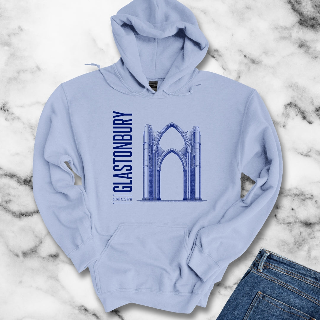 Glastonbury Abbey Blueprint Hoodie