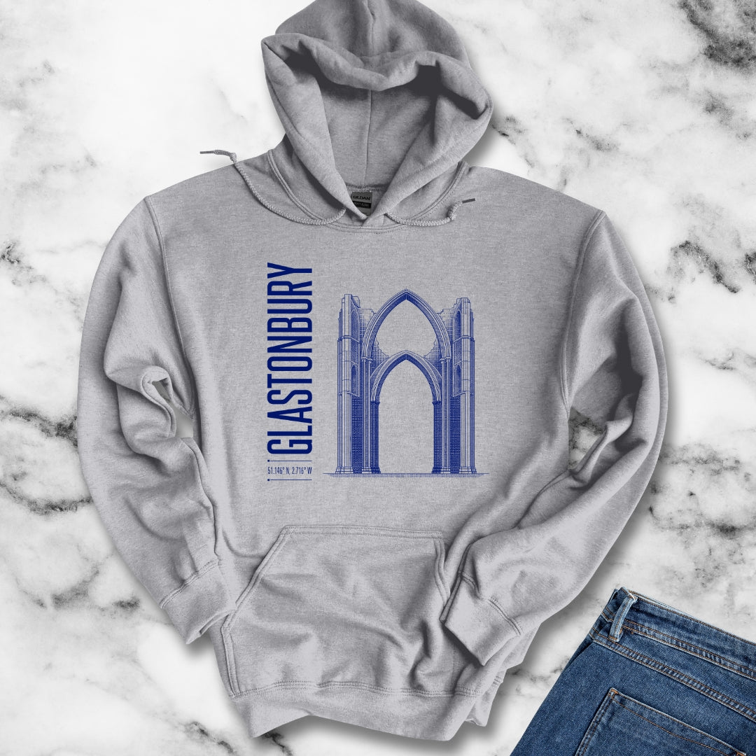 Glastonbury Abbey Blueprint Hoodie