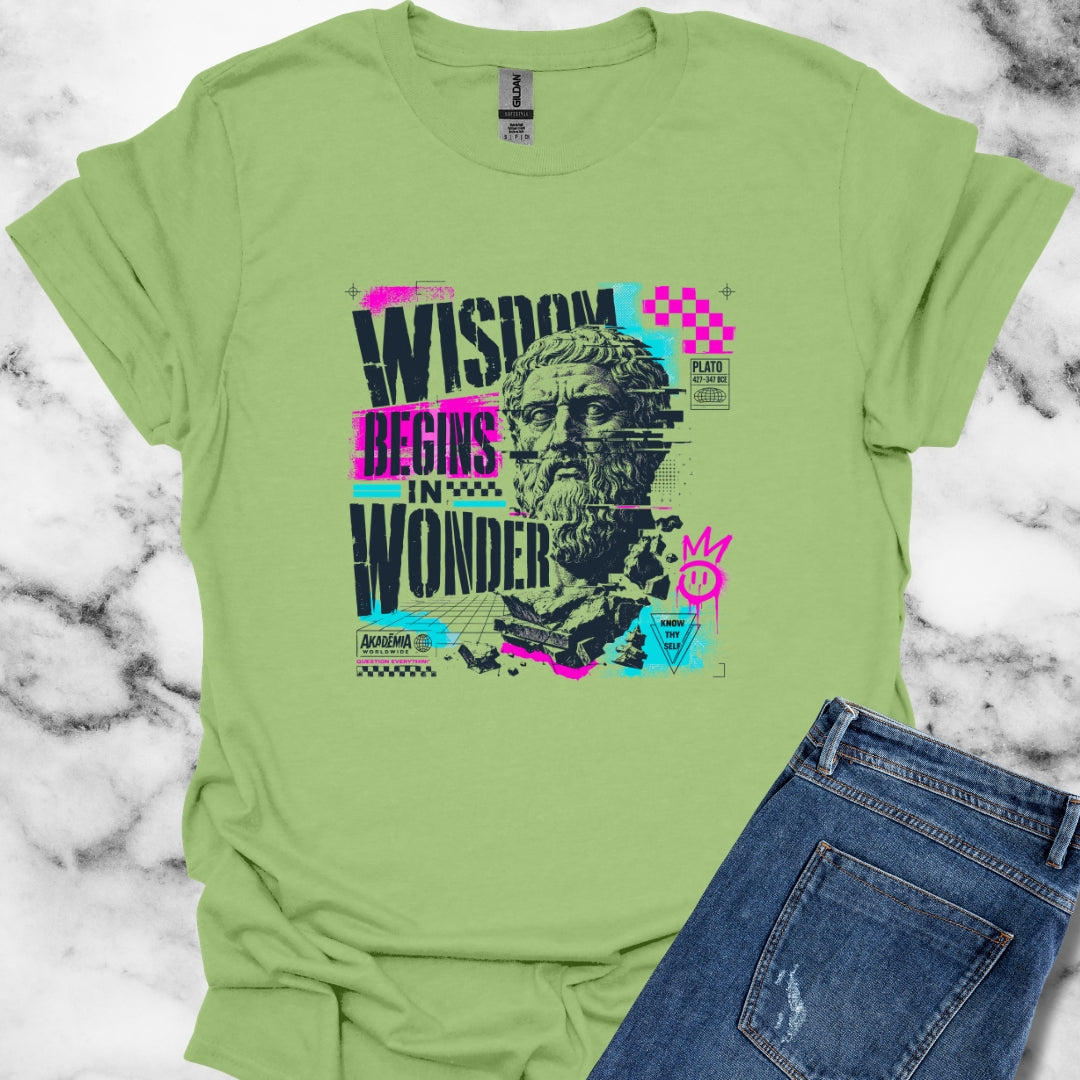 Plato Wisdom Begins in Wonder T-Shirt