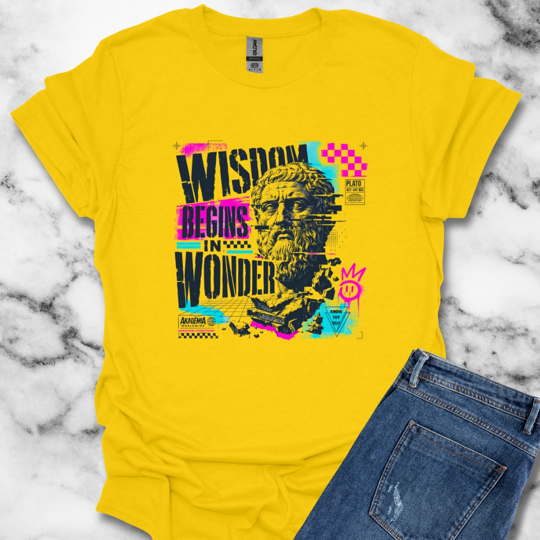 Plato Wisdom Begins in Wonder T-Shirt
