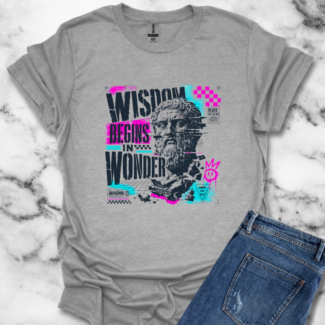 Plato Wisdom Begins in Wonder T-Shirt
