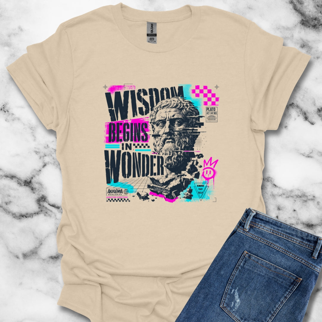 Plato Wisdom Begins in Wonder T-Shirt