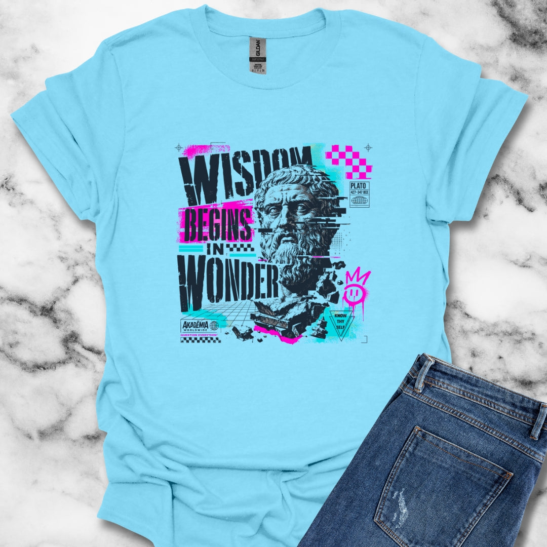 Plato Wisdom Begins in Wonder T-Shirt