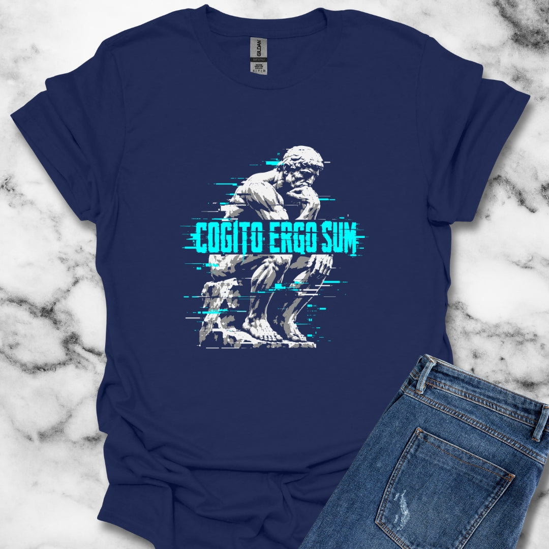 Cogito Ergo Sum Thinker Streetwear Style T-Shirt
