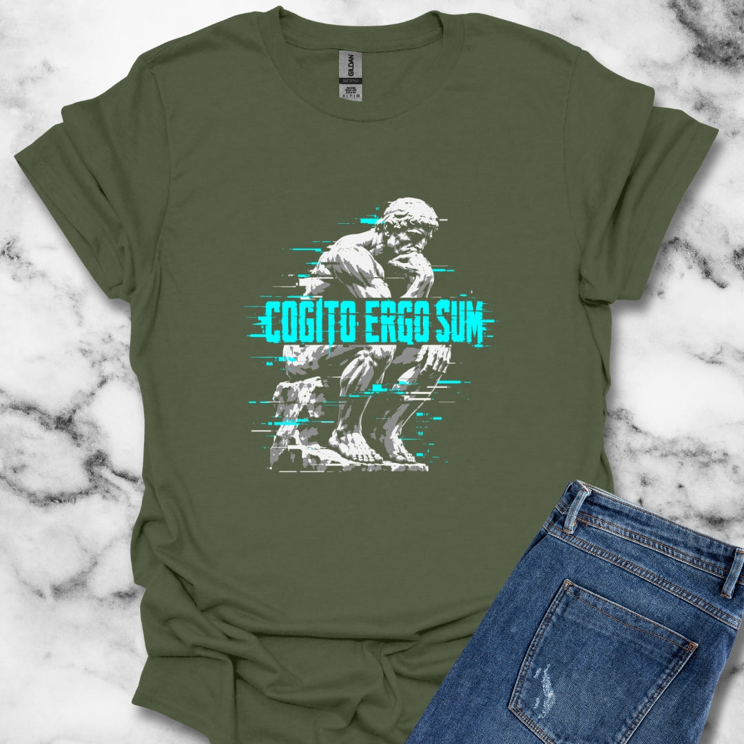 Cogito Ergo Sum Thinker Streetwear Style T-Shirt