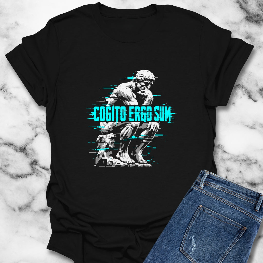 Cogito Ergo Sum Thinker Streetwear Style T-Shirt