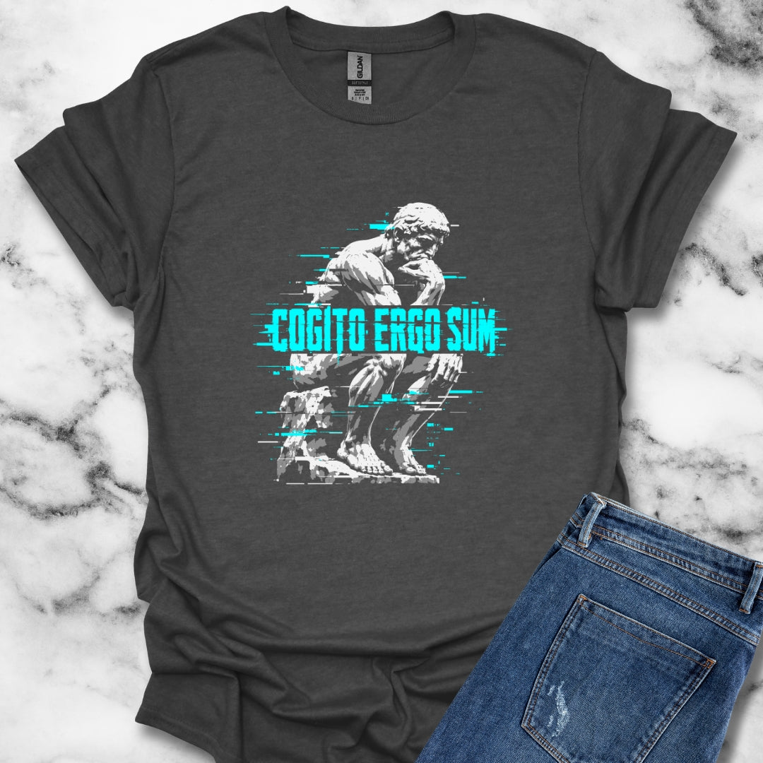 Cogito Ergo Sum Thinker Streetwear Style T-Shirt