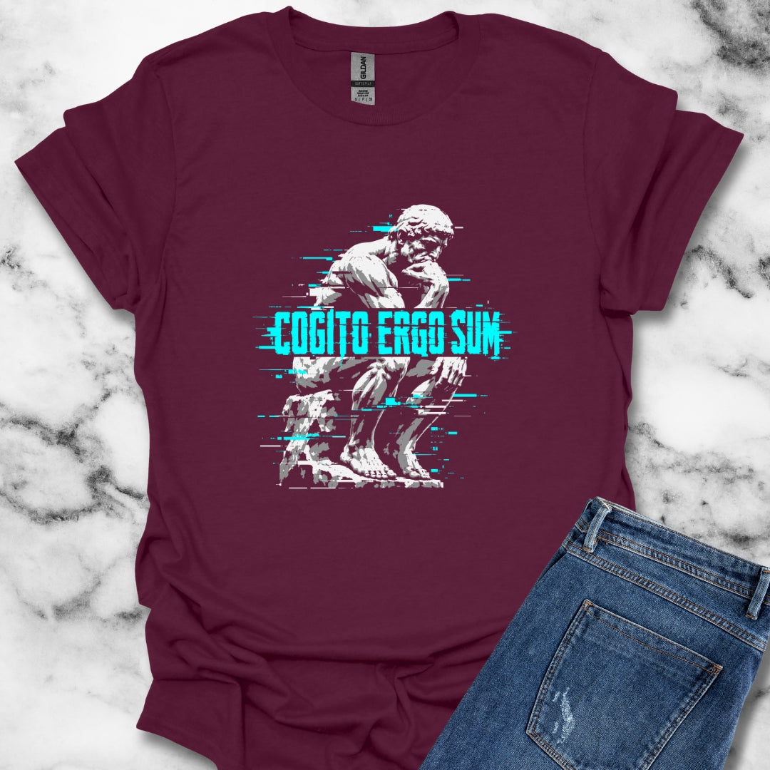 Cogito Ergo Sum Thinker Streetwear Style T-Shirt
