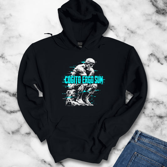Cogito Ergo Sum Thinker Streetwear Style Hoodie