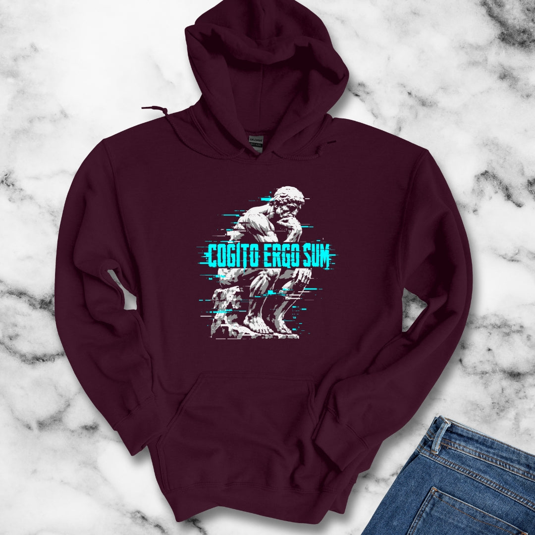 Cogito Ergo Sum Thinker Streetwear Style Hoodie