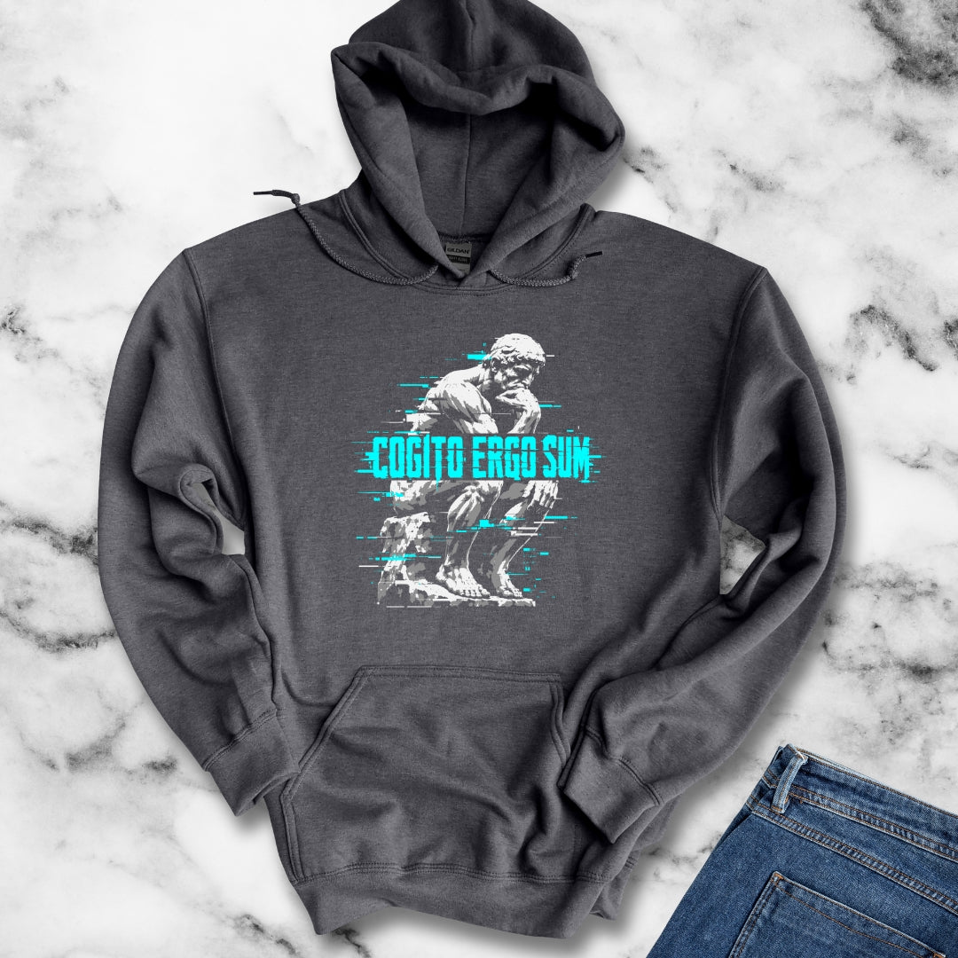 Cogito Ergo Sum Thinker Streetwear Style Hoodie
