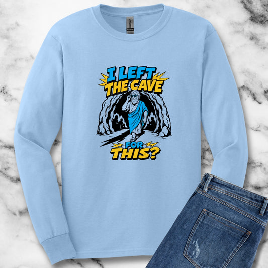 Plato Left the Cave for This Unisex Long Sleeve Tee