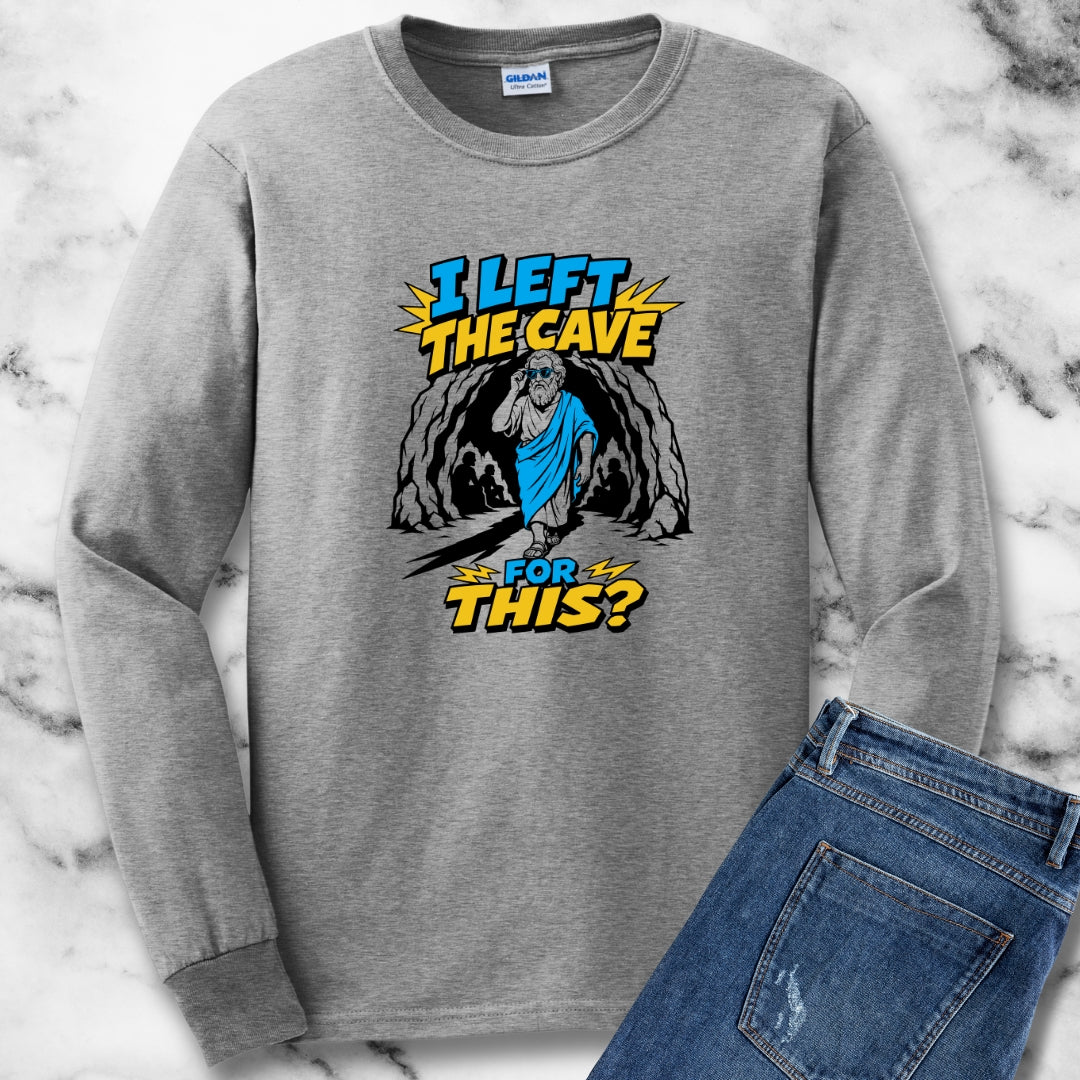 Plato Left the Cave for This Unisex Long Sleeve Tee