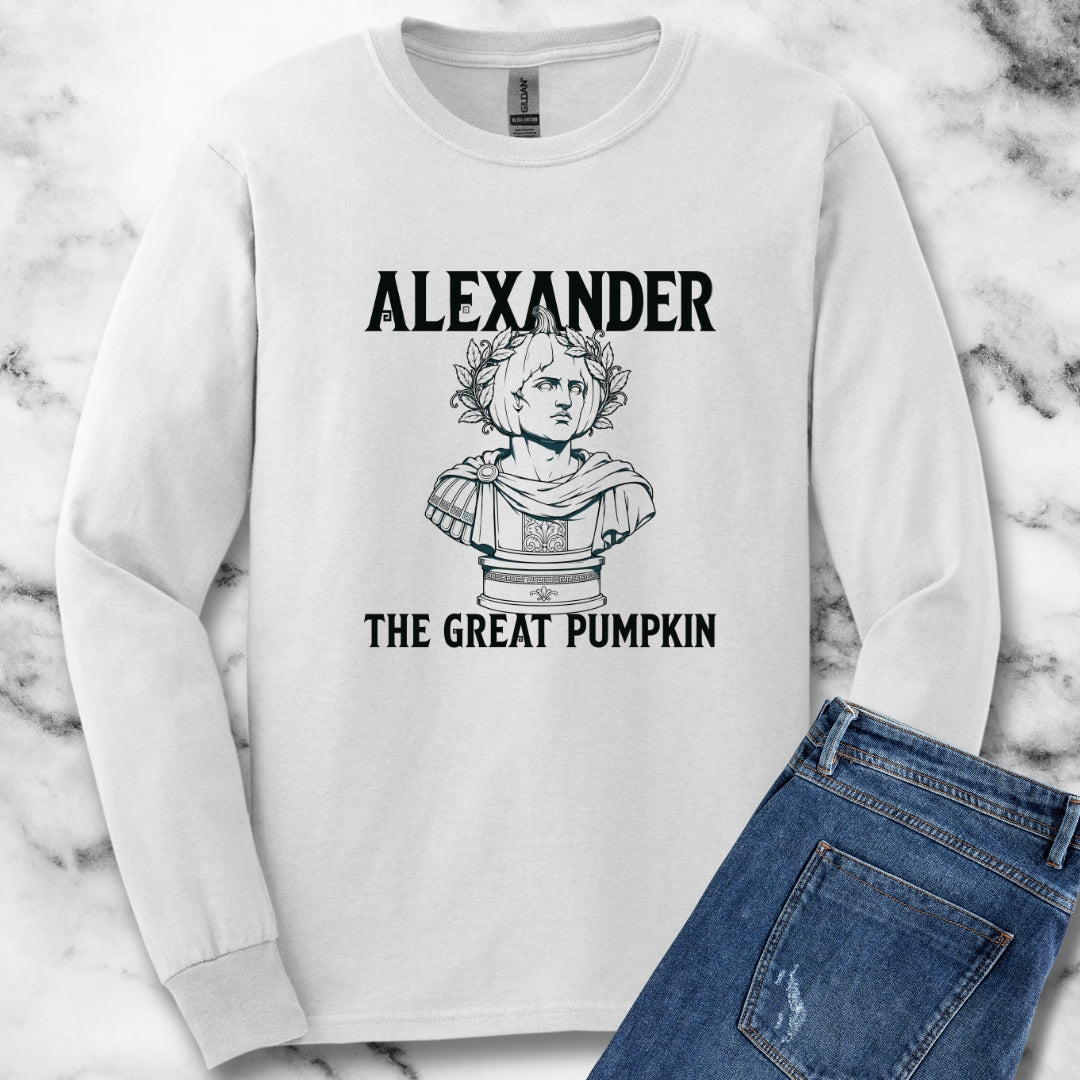 Alexander the Great Pumpkin! Statue Unisex Long Sleeve Tee