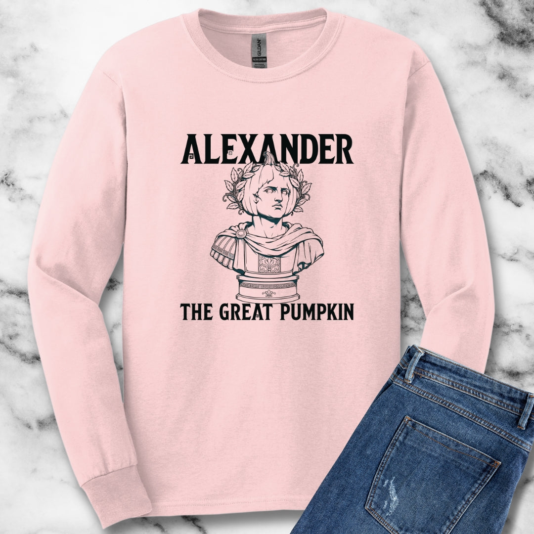 Alexander the Great Pumpkin! Statue Unisex Long Sleeve Tee