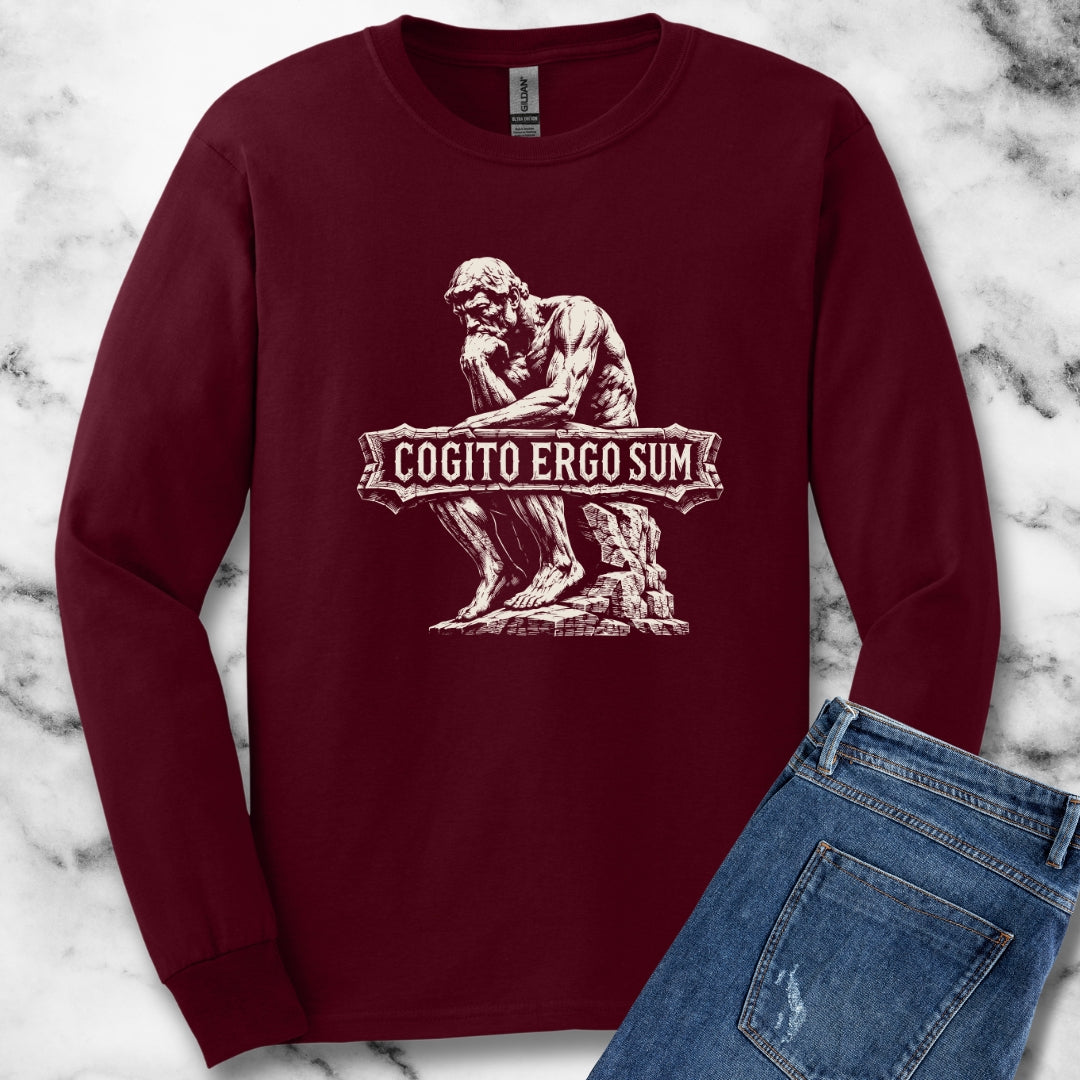 Cogito Ergo Sum Think Therefore I am Unisex Long Sleeve Tee