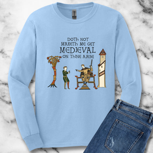 Get Medieval Bayeux Tapestry Meme Unisex Long Sleeve Tee
