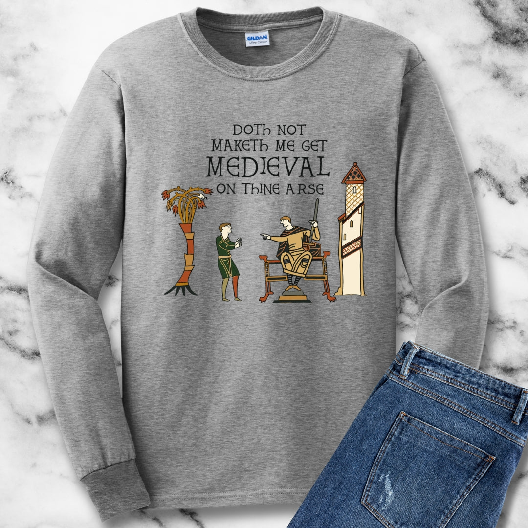 Get Medieval Bayeux Tapestry Meme Unisex Long Sleeve Tee