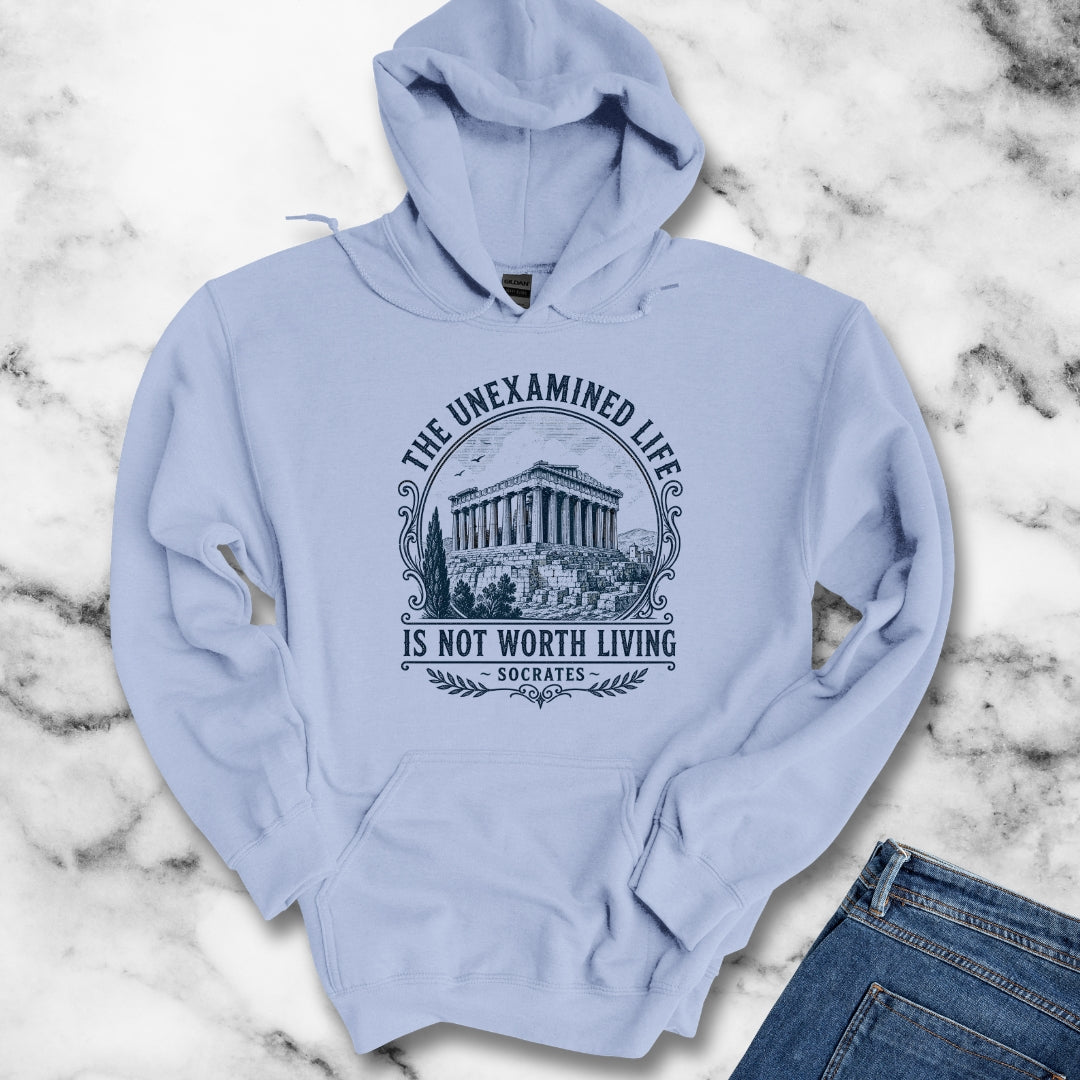 Unexamined Life Quote Socrates Light Hoodie