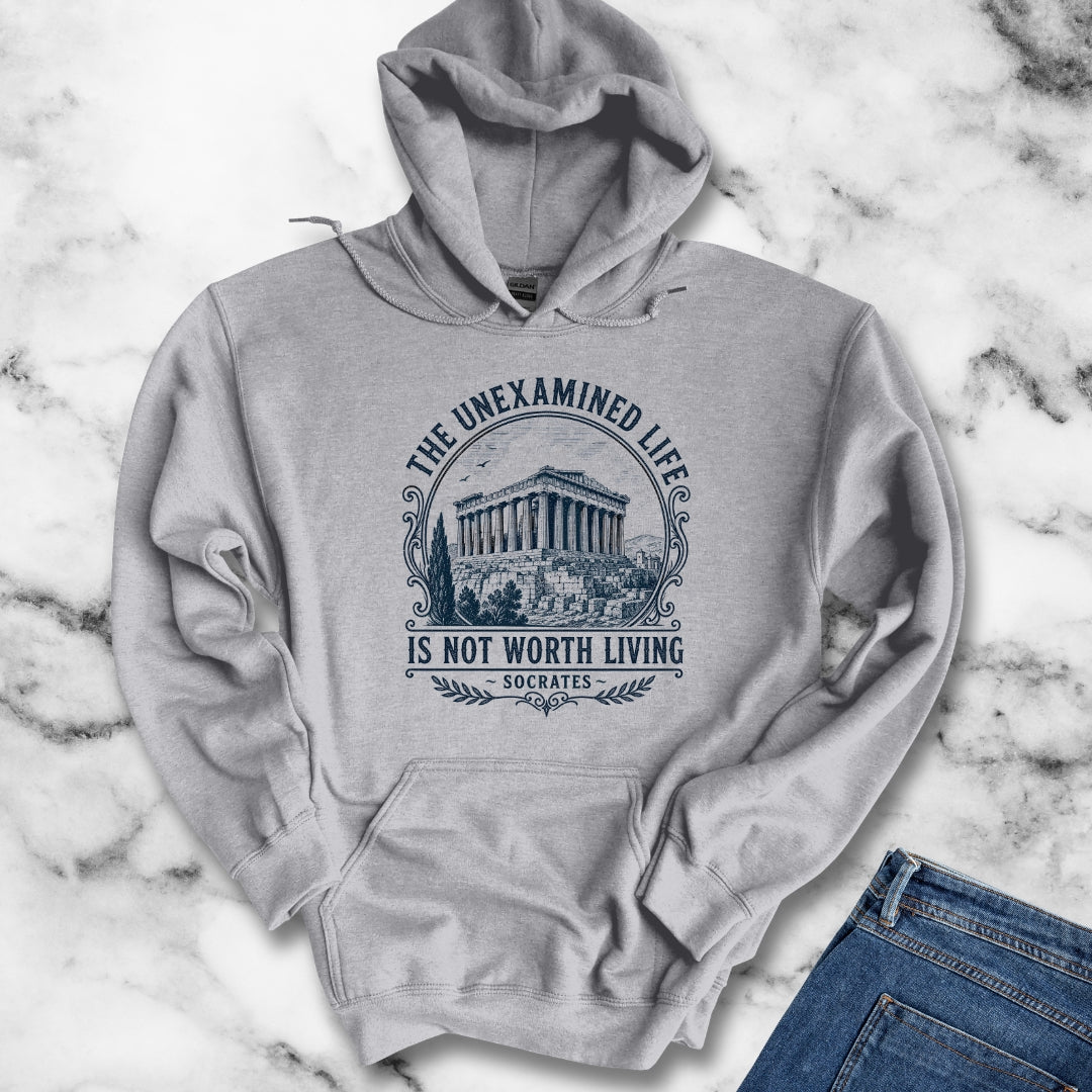 Unexamined Life Quote Socrates Light Hoodie